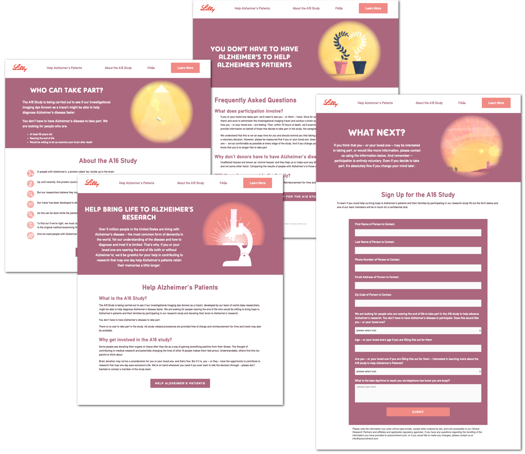 A16 clinical trial mini-site