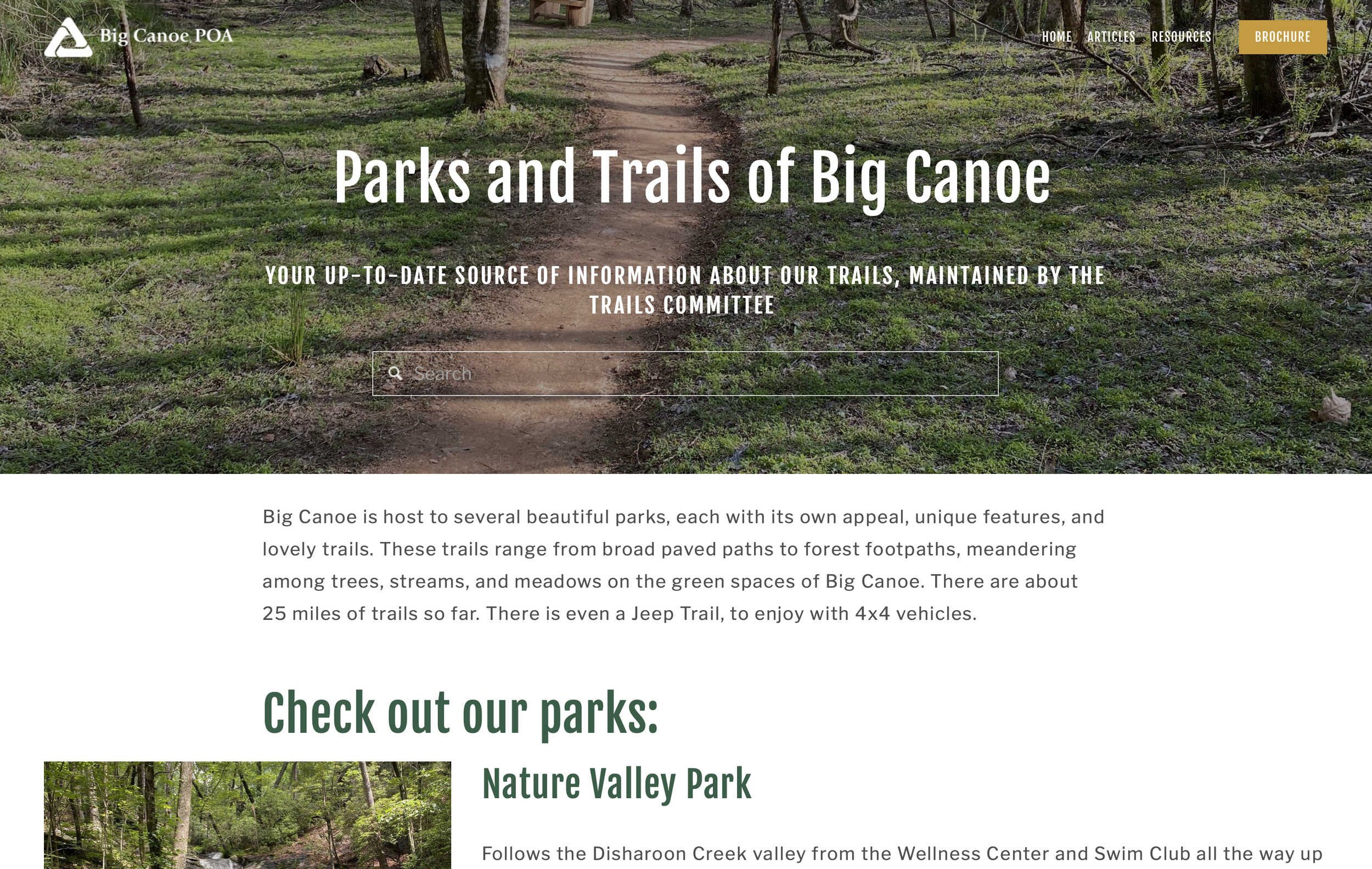 Home page of bigcanoetrails.com