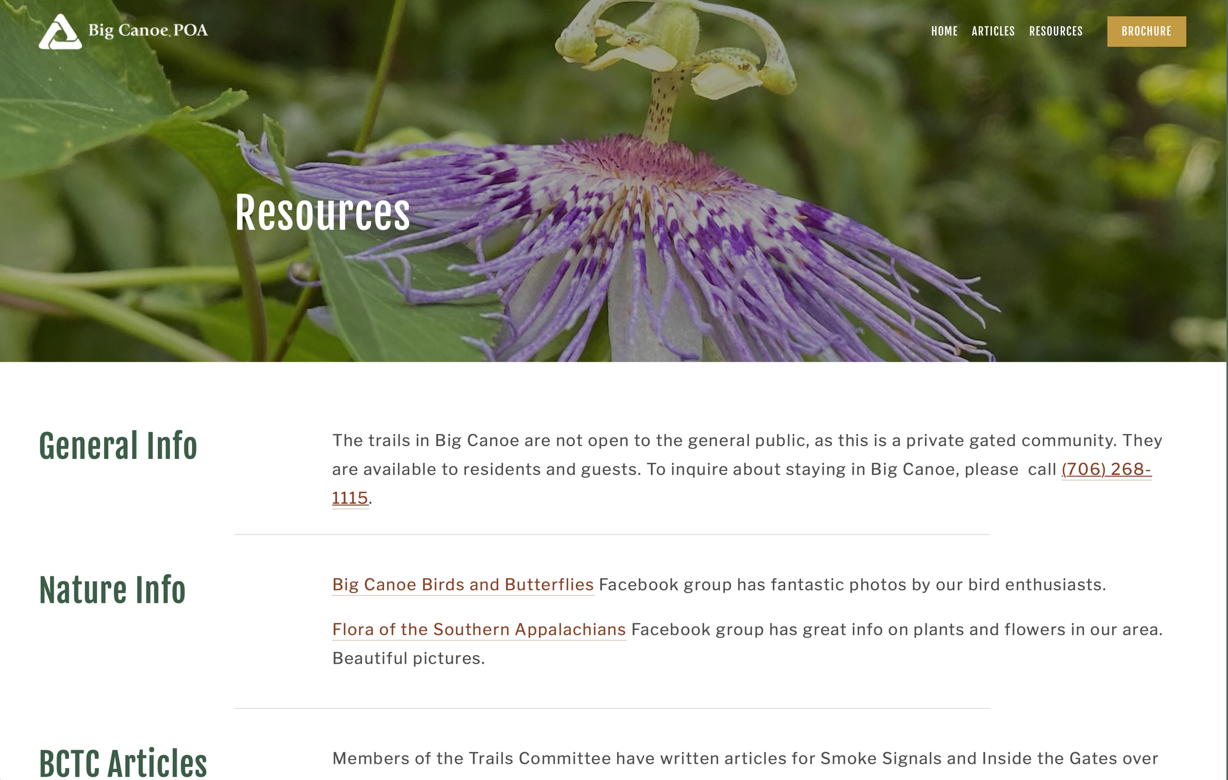 Resources page of bigcanoetrails.com
