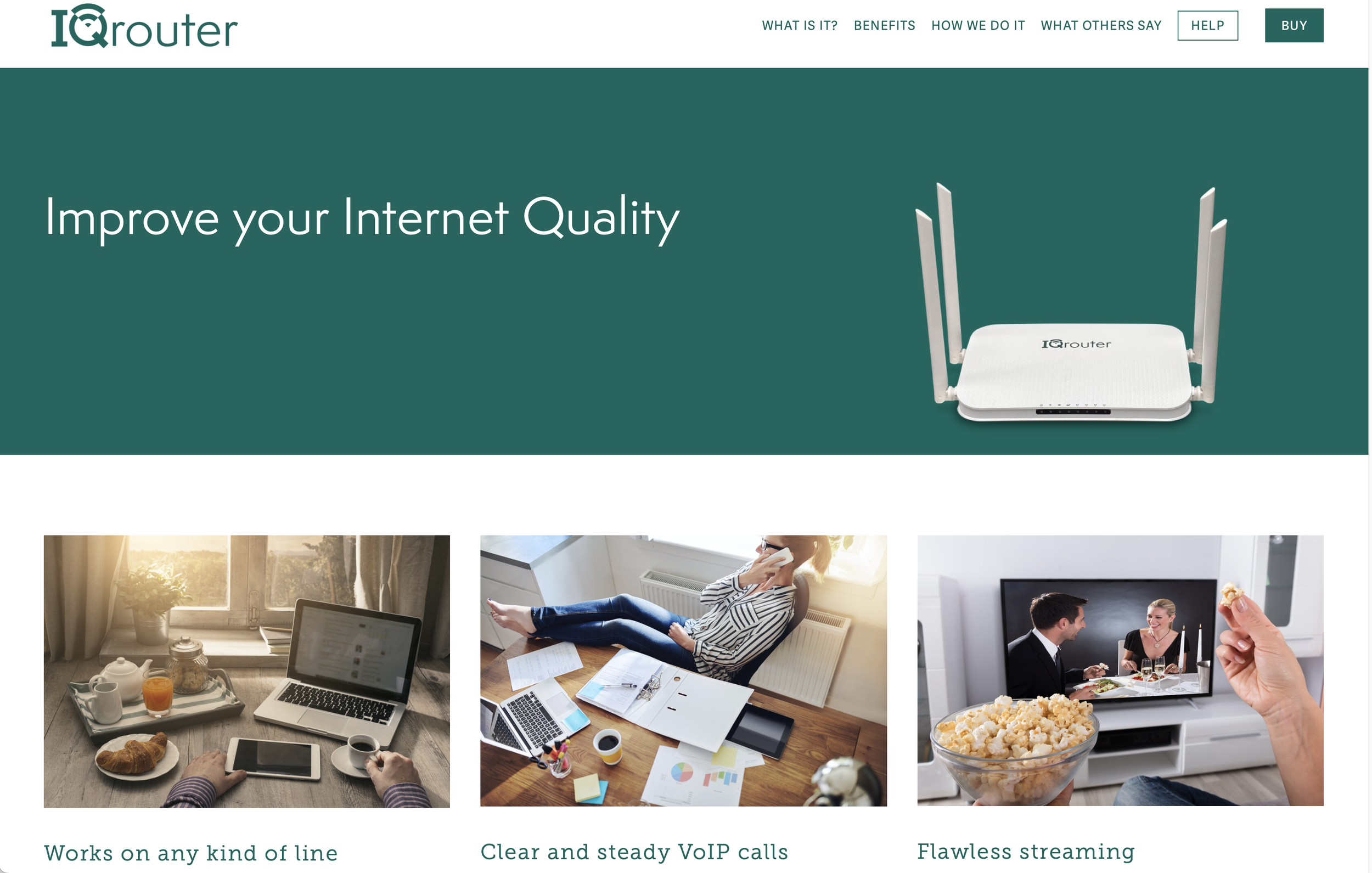 Evenroute.com home page for the IQrouter