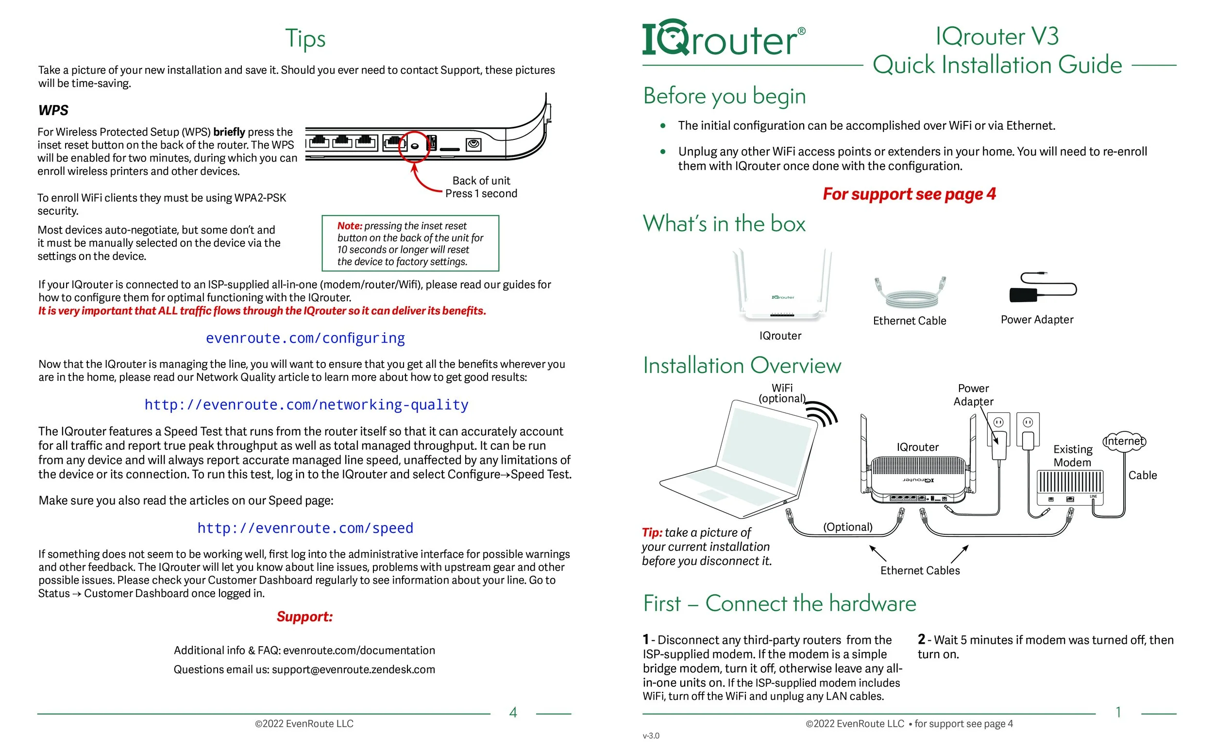 Quick installation guide, outside