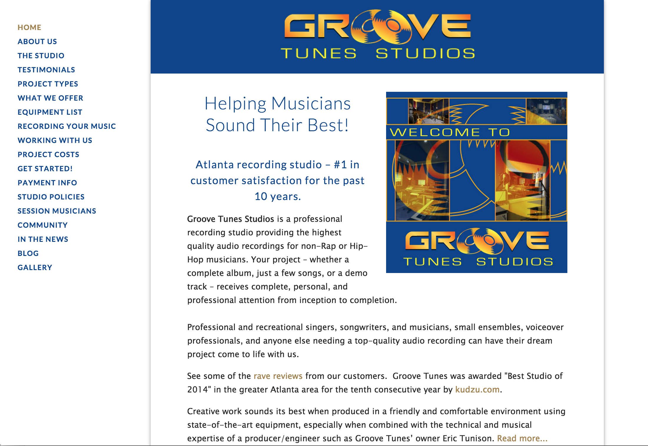 Groove Tunes Studios website