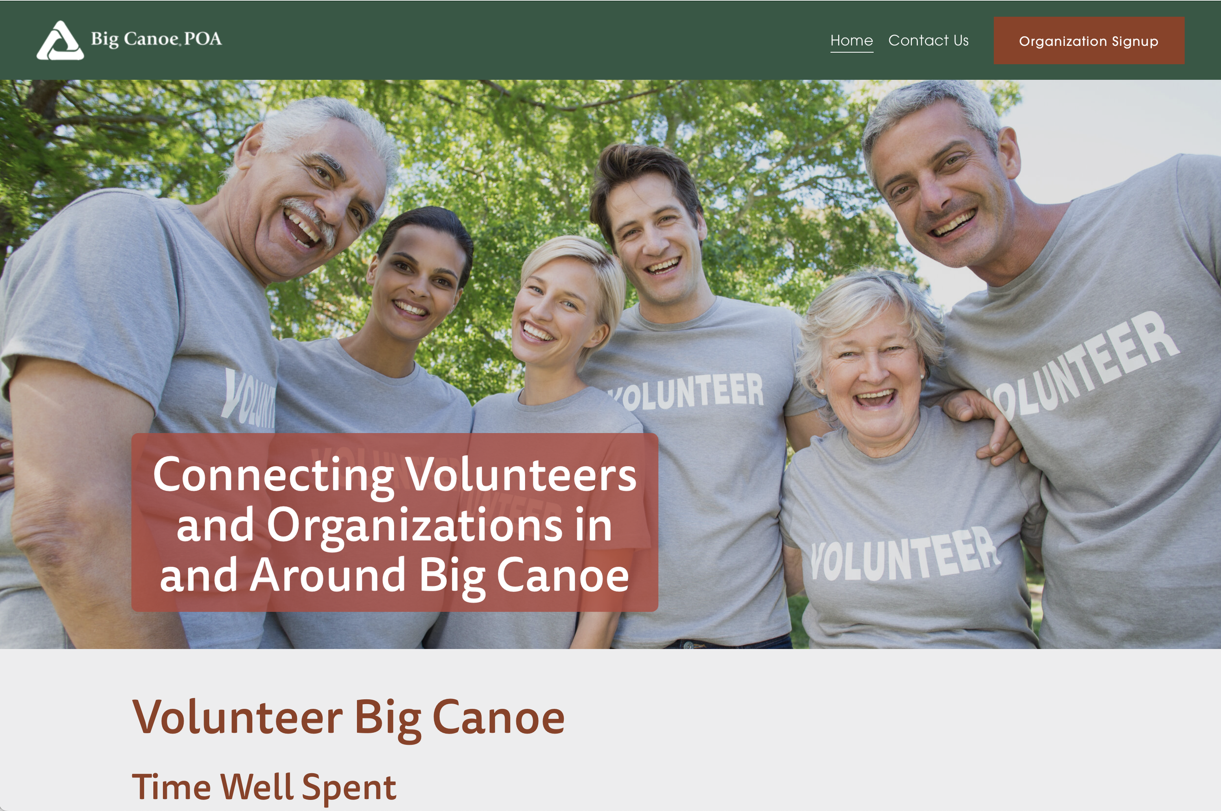 Volunteer Big Canoe website